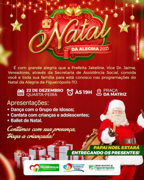 1° NATAL DA ALEGRIA - DIA 22 de DEZEMBRO DE 2021-LUZES-CORES- PRESENTES E MUITA ALEGRIA.