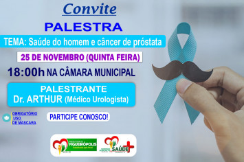 Convite - Novembro Azul- Palestra com Urologista Dr. Artur.