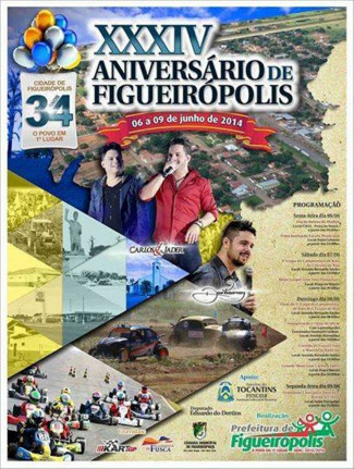 Ano 2014- 34º Aniversário de Figueirópolis-TO-Show de Carlos & Jader.