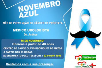 NOVEMBRO AZUL: MÊS DE PREVENÇÃO DO CANCER DE PROSTATA