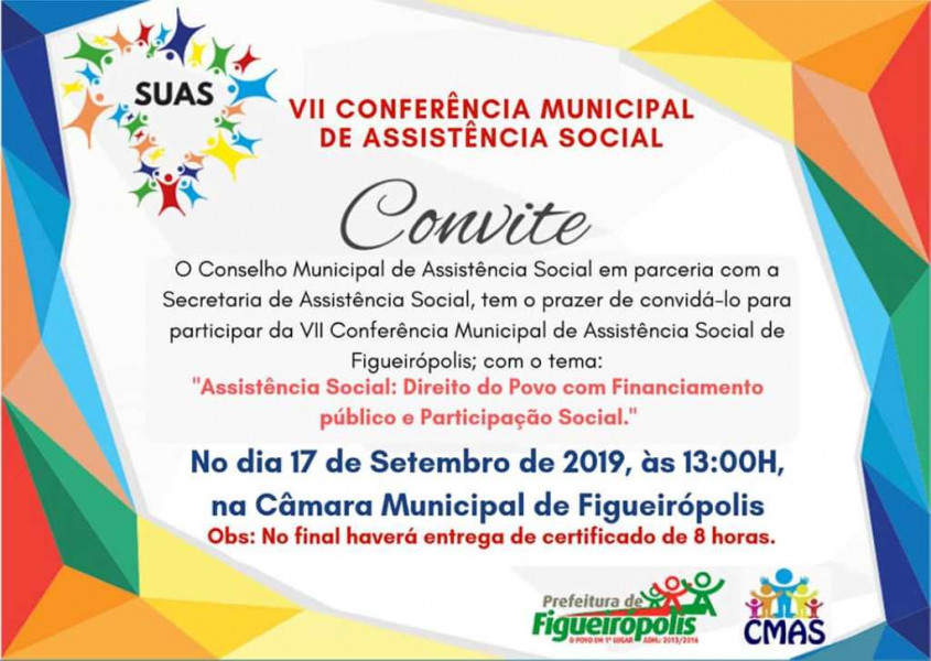 Dia 17 de Setembro de 2019- Aconteceu a VII Conferência Municipal de Assistência Social.