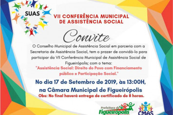 Dia 17 de Setembro de 2019- Aconteceu a VII Conferência Municipal de Assistência Social.