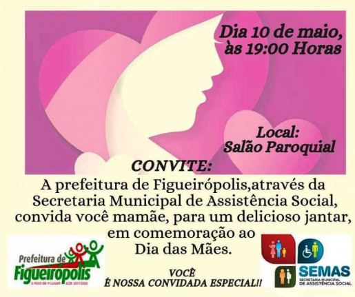 Prefeitura de Figueirópolis- Jantar em  Homenagem ao dia das Mães!!