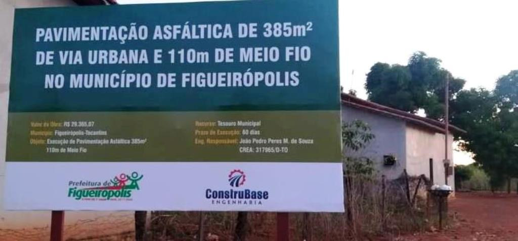 A Prefeitura Municipal de Figueirópolis-TO,faz pavimentação em algumas ruas do município.