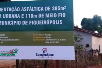 A Prefeitura Municipal de Figueirópolis-TO,faz pavimentação em algumas ruas do município.