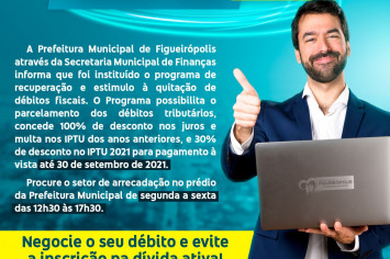 REFIS 2021-Programa de Recuperação e Estímulo a Débitos fiscais.